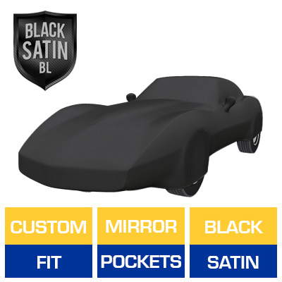 Black Satin BL - Black Car Cover for Chevrolet Corvette 1974 Coupe 2-Door