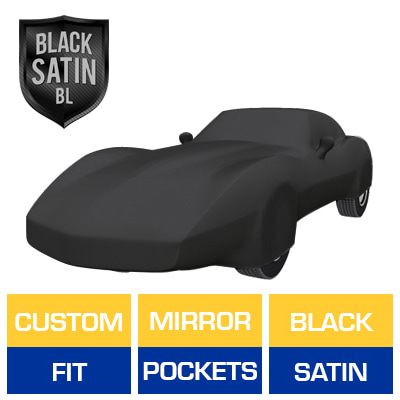 Black Satin BL - Black Car Cover for Chevrolet Corvette 1982 Coupe 2-Door