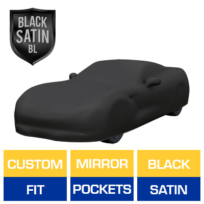 Black Satin BL - Black Car Cover for Chevrolet Corvette Stingray Z51 2020 Coupe 2-Door