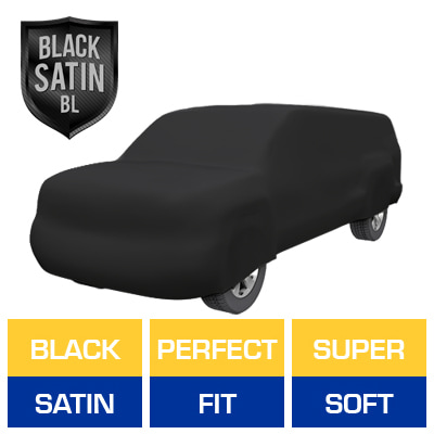 Black Satin BL - Black Car Cover for Dodge Dakota 1993 Extended Cab Pickup 6.5 Feet Bed with Camper Shell
